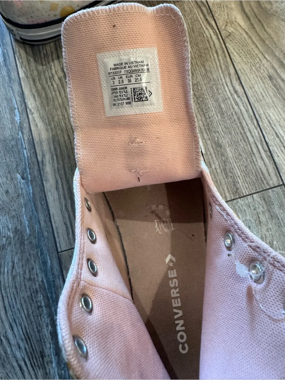 Converse Kids Pink Canvas High-Top Sneakers with Gold Moon Accents
